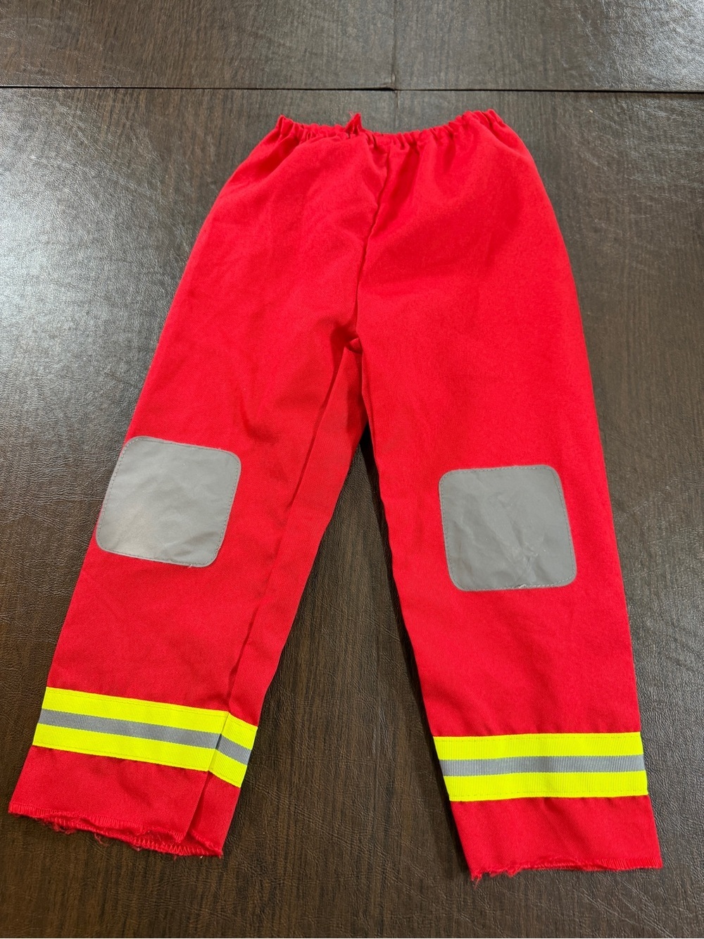Red Kids Reflective Fire-Style Pants with Yellow Stripes Sz 2-3T